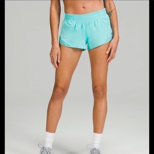 Teal lululemon hotty hot shorts